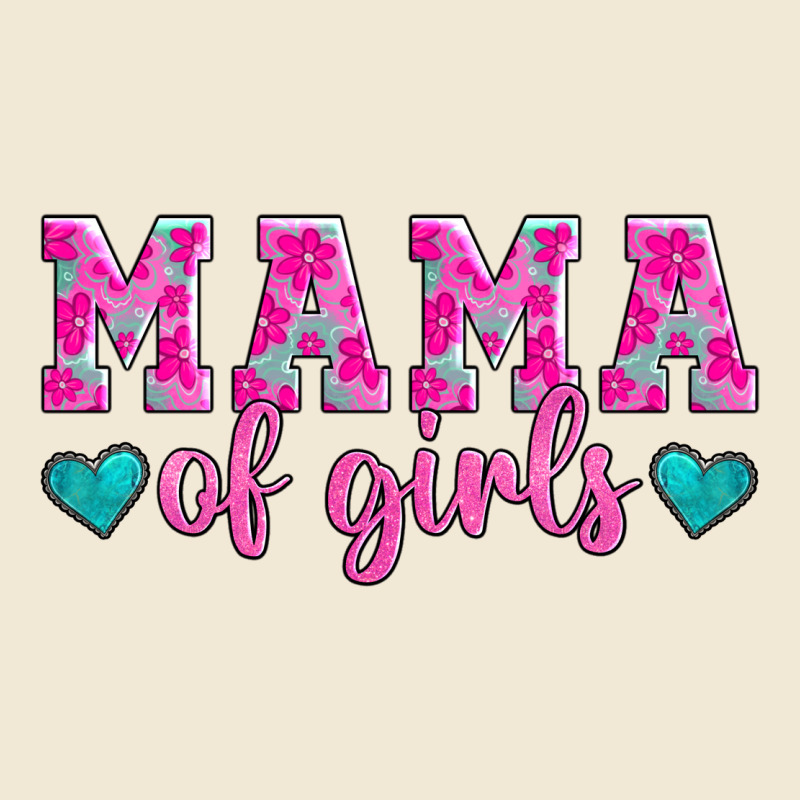 Mama Of Girls Floral Pattern Turquoise Heart Ladies Tee by Jasminsmagicworld | Teevron