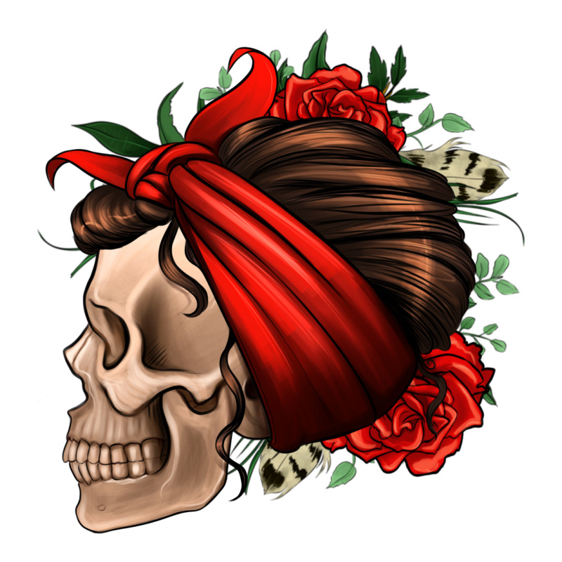 Bandana And Roses Skull Long Sleeve Tee by Jasminsmagicworld | Teevron
