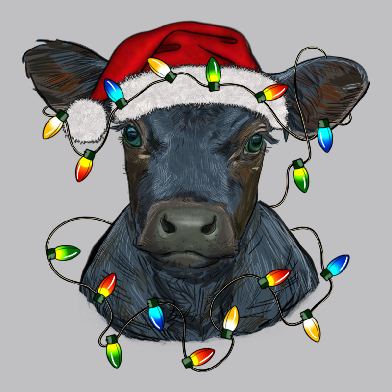 Christmas Baby Black Angus Calf With Lights Long Sleeve Tee by RanaPortraitStore | Teevron