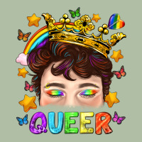 Lgbtq+ Queer Portrait With Crown And Rainbow Urban Heavy Tee | Teevron