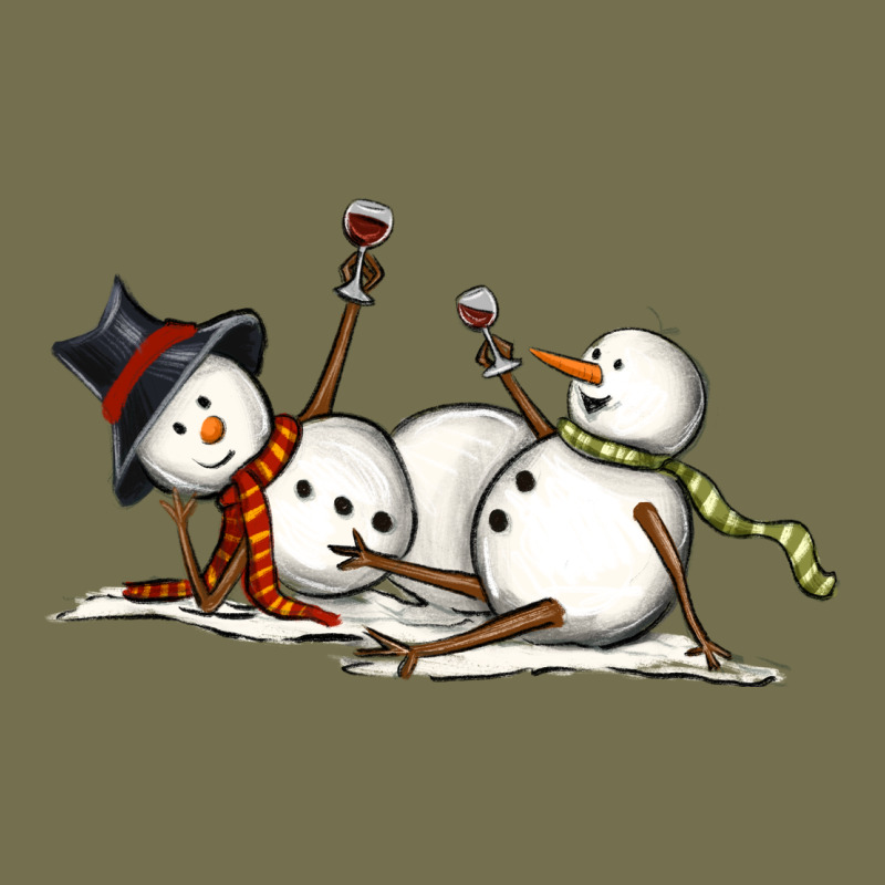 Snowman With Wine Vintage Hoodie by MaliasSmallBusiness | Teevron