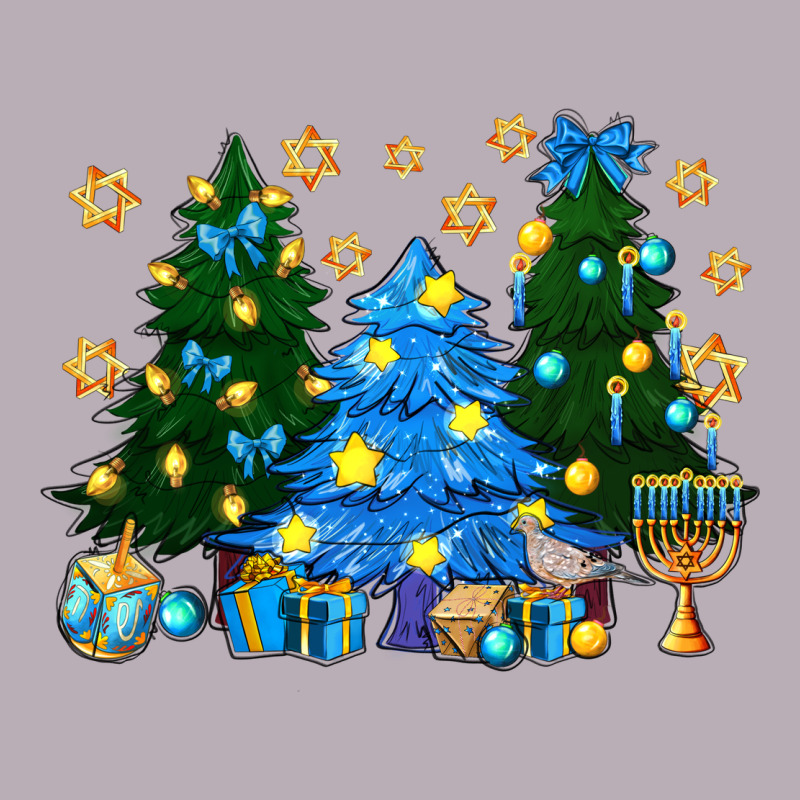 Hannukah Christmas Trees Vintage Tee by NancyCooperArtShop | Teevron