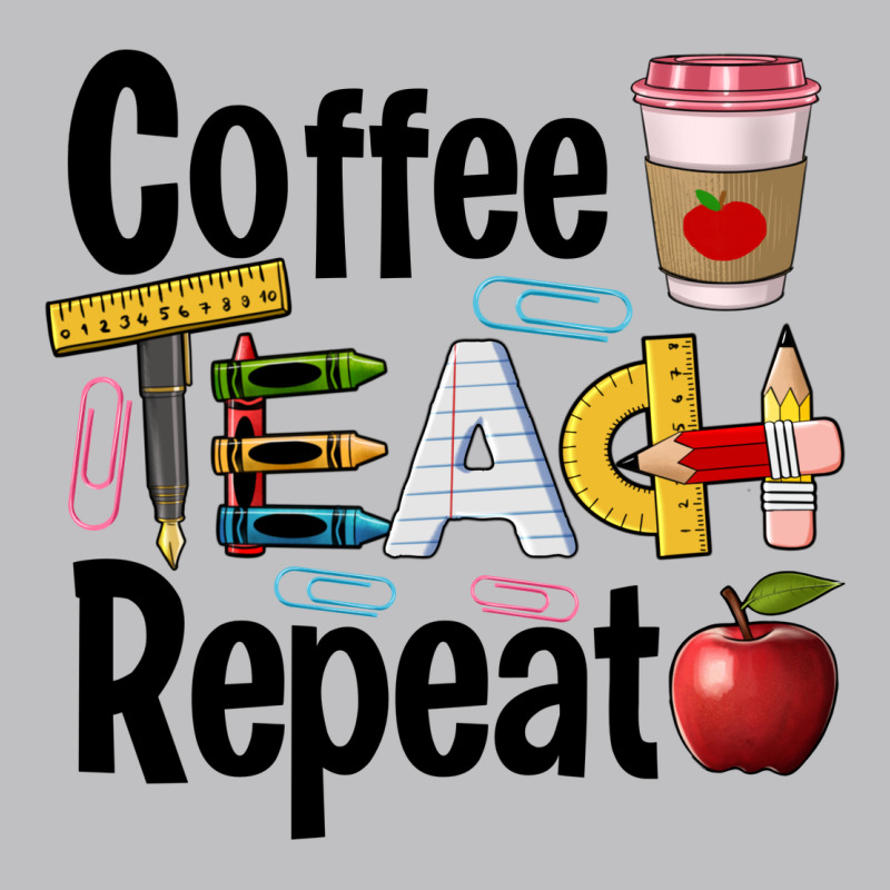Coffee Teach Repeat Long Sleeve Tee by BarkalooDesign | Teevron