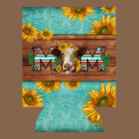 Mom Hereford Cattle Sunflowers On Tooled Leather Regular Can Cooler Premium Tee | Teevron