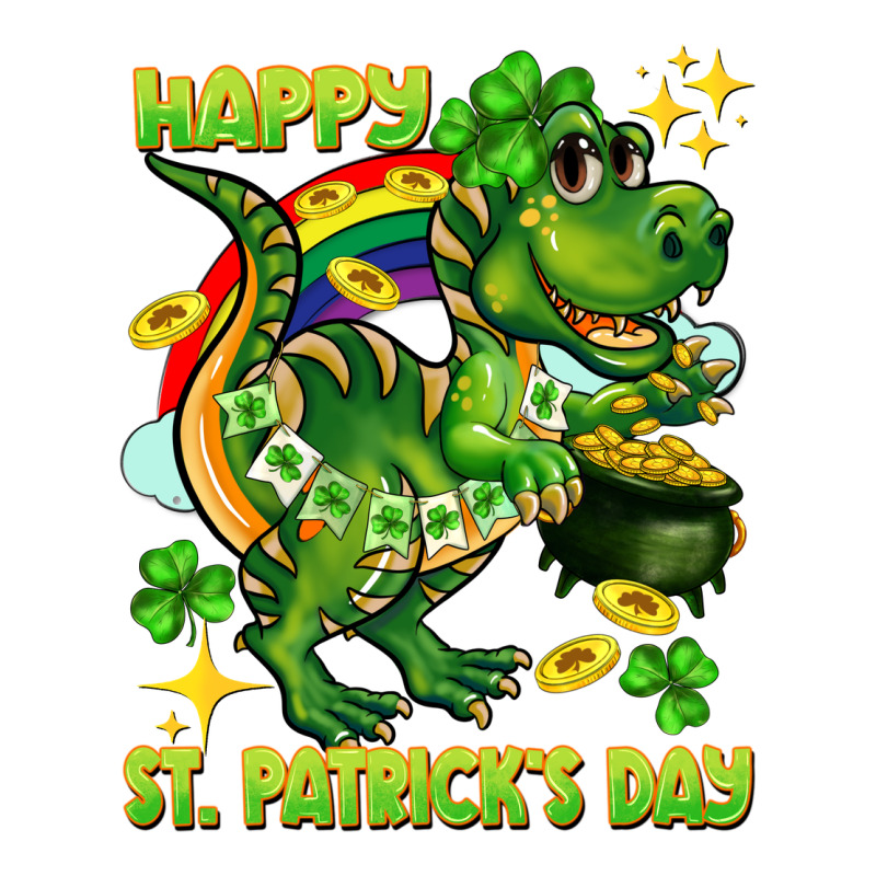 Happy St. Patrick's Day T-rex Premium Hoodie by CowGirlArtShop | Teevron