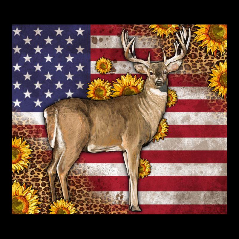 Western American Flag And Deer Premium Tee by LillyAllenDesigns | Teevron