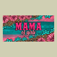 Pink Roses Mama Of Girls License Plate Heavy Core Tee | Teevron