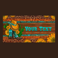 Preview Custom Cowboy Boots Sunflowers And Cactus License Plate Heavy Core Tee | Teevron