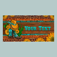 (preview)custom Cowboy Boots Sunflowers And Cactus License Plate Heavy Core Tee | Teevron