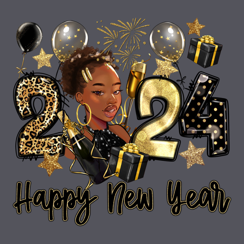 2024 Happy New Year Black Woman Vintage Hoodie by MaliasSmallBusiness | Teevron