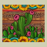 Sunflowers Turquoise Serape Cactus Tumbler Heavy Core Tee | Teevron