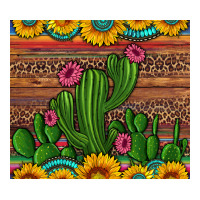 sunflowers turquoise serape cactus tumbler | Teevron