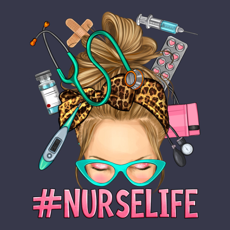 Blonde Messy Bun Nurse Life Long Sleeve Tee by RanaPortraitStore | Teevron