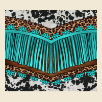 Western Cowhide Leopard Turquoise Fringed Premium Tee | Teevron