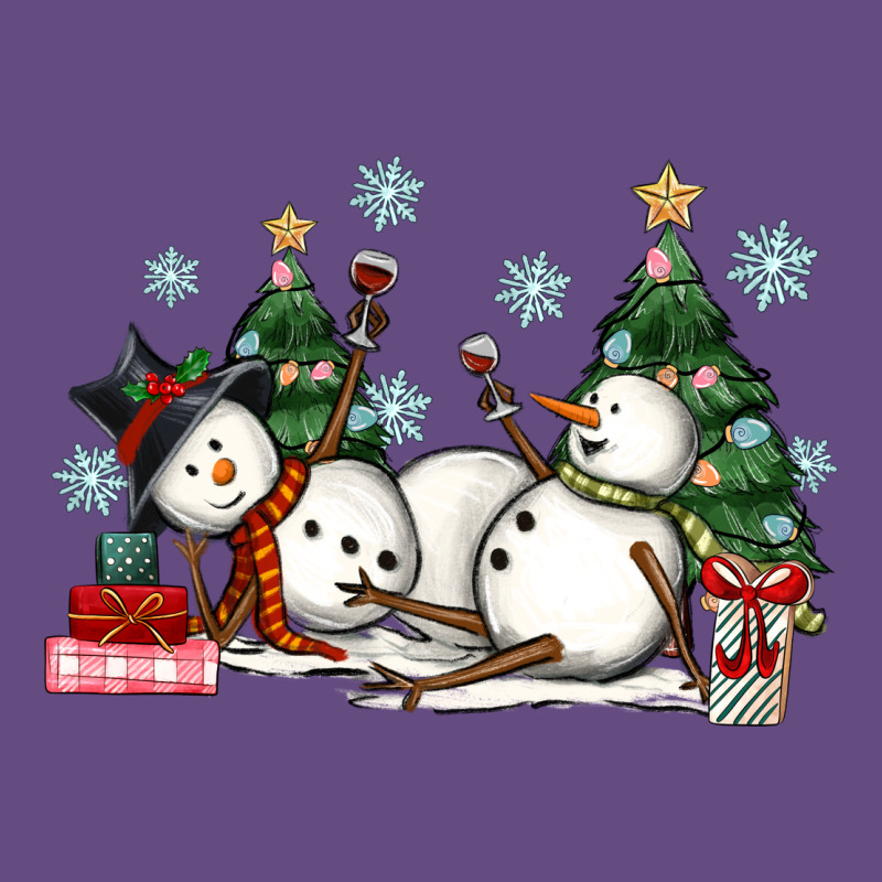Christmas Snowmen With Wine Vintage Hoodie by MaliasSmallBusiness | Teevron