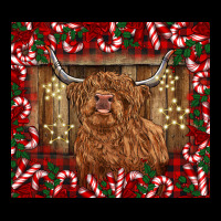Christmas Highland Cow With Candy Canes Premium Tee | Teevron