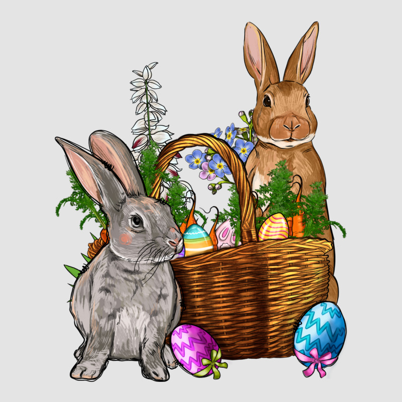 Bunnys Carrots Eggs With Basket Easter Premium Sweatshirt by OliviaCreatesArt | Teevron