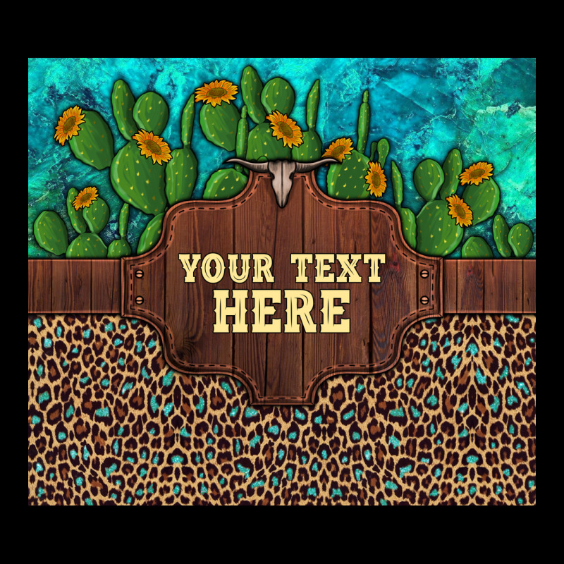 Preview Custom Cactus And Sunflowers Leopard Turquoise Heavy Core Tee by Artiststas | Teevron