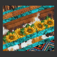 western aztec sunflowers turquoise cowhide | Teevron