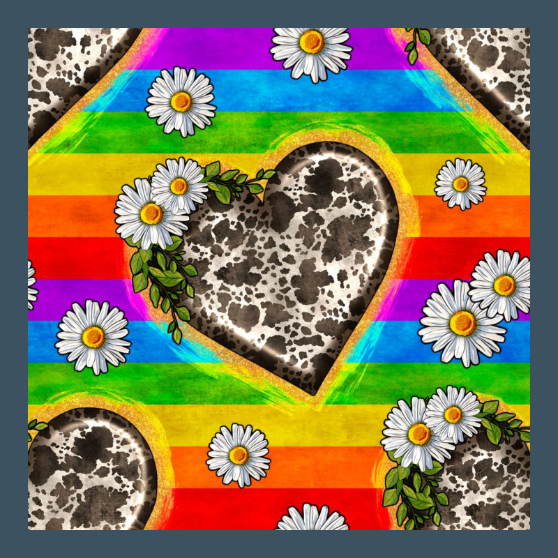 Pride Lgbtq+ Cowhide Hearts And Daisy Patterns Urban Heavy Tee by BundleAndBundleShop | Teevron