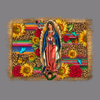 Our Lady Of Guadalupe Glitter Leopard Flowers Heavyweight Hoodie | Teevron