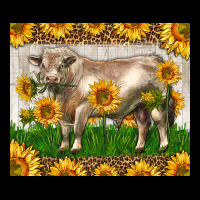 Western Charolais Bull With Sunflowers Premium Tee | Teevron