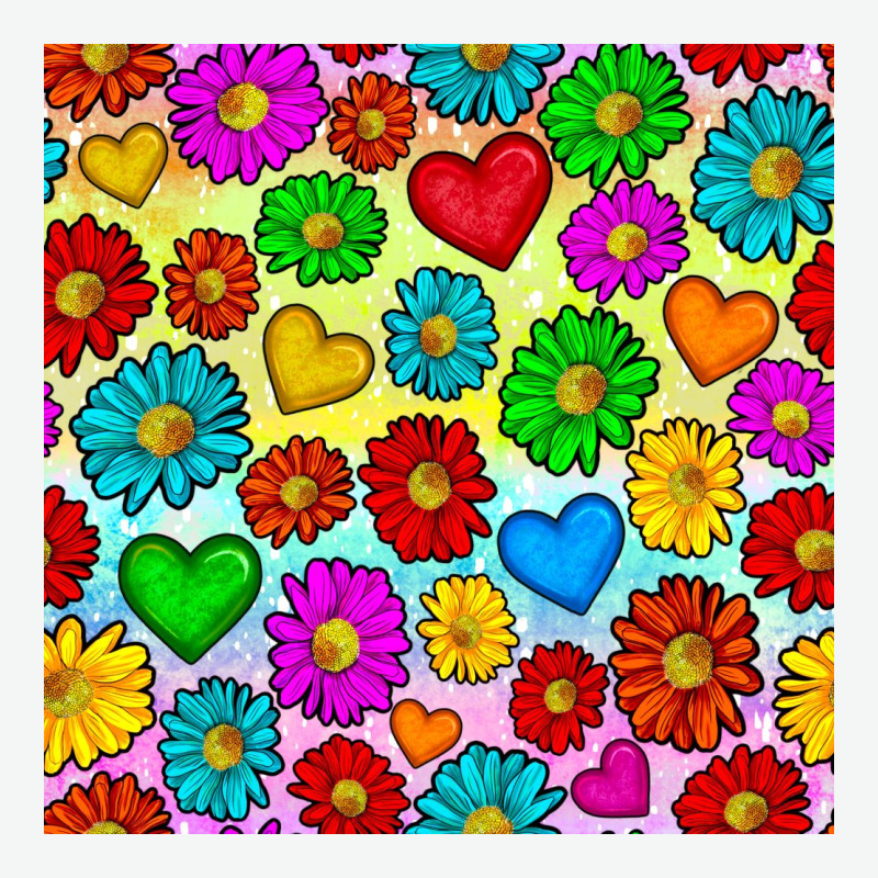 Pride Lgbtq Flowers And Hearts Seamless Pattern Urban Heavy Tee by BundleAndBundleShop | Teevron