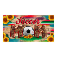 soccer mom with ball and sunflower and serape licanse plate | Teevron