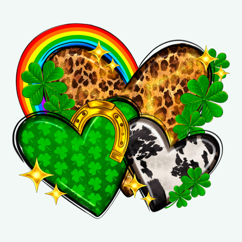 St. Patrick's Day Hearts With Leopard Premium Hoodie by HowdyJamesFarm | Teevron