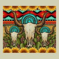 Bull Skulls Gemstones And Cactus With Leopard And Aztec Heavy Core Tee | Teevron
