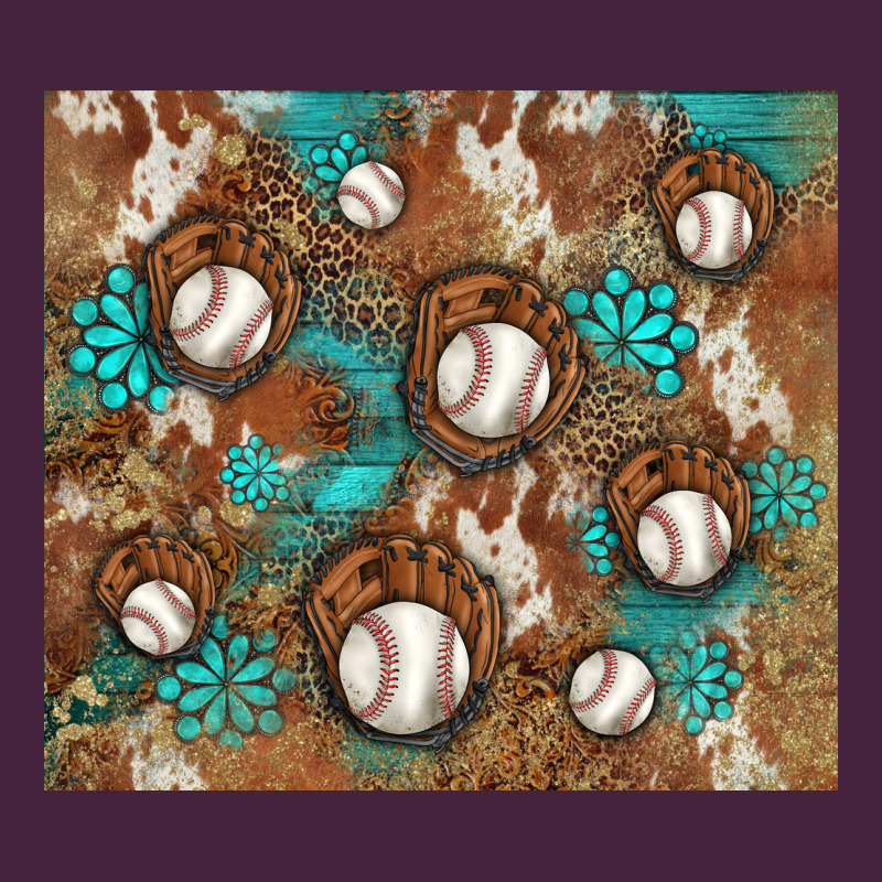 Baseball Turquoise Gemstones Western Patterns Premium Tee by BarkalooDesign | Teevron