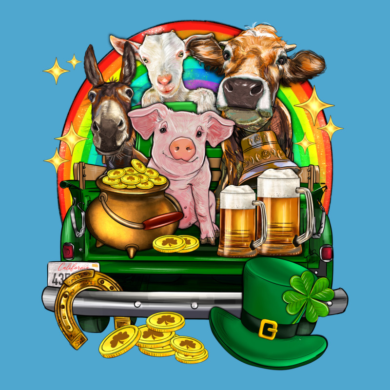 St. Patrick's Day Farm Animals On Truck Premium Hoodie by HowdyJamesFarm | Teevron