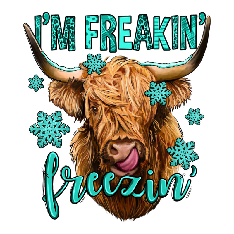 I'm Freakin Freezin Long Haired Cow Ladies Tee by Jasminsmagicworld | Teevron