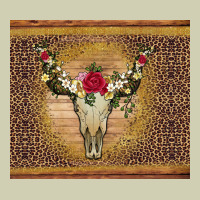 Bull Skull Flowers Glitter And Leopard Heavy Core Tee | Teevron