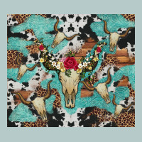 Bull Skull Flowers Cowhides And Leopard Heavy Core Tee | Teevron