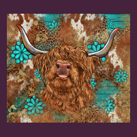 Highland Cow Turquoise Gemstones Western Patterns Premium Tee | Teevron