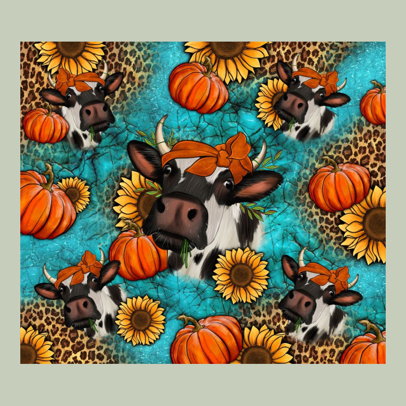 Autumn Pumpkins Holstein Cow Long Sleeve Tee by Jasminsmagicworld | Teevron