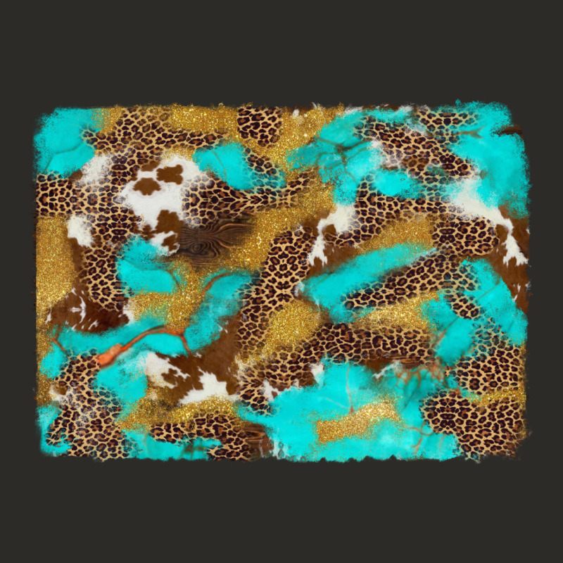 Western Turquoise Leopard And Cowhide Background Heavy Core Tee by Artiststas | Teevron