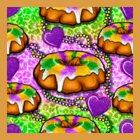 Mardi Gras King Cake Seamless Pattern Urban Heavy Tee | Teevron