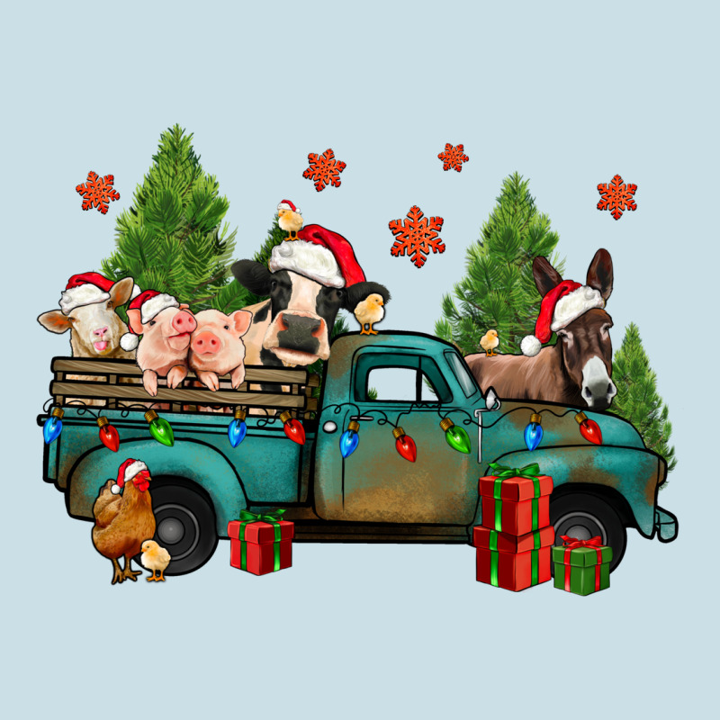 Christmas Farm Animals Truck Ladies Tee by Jasminsmagicworld | Teevron