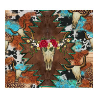 western floral bullskull cowhide and leopard | Teevron