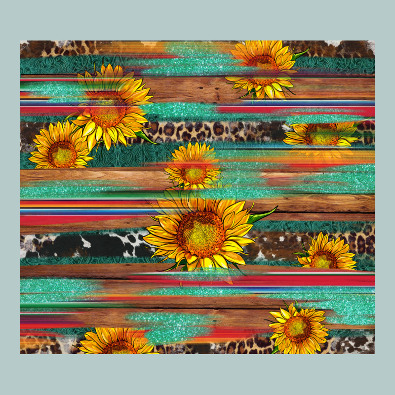 Sunflower Serape Wood And Cowhide Heavy Core Tee by Artiststas | Teevron