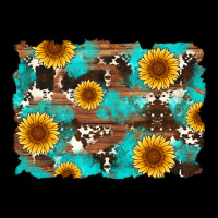 Sunflower And Cowhides With Wood And Turquoise Background Heavy Core Tee | Teevron