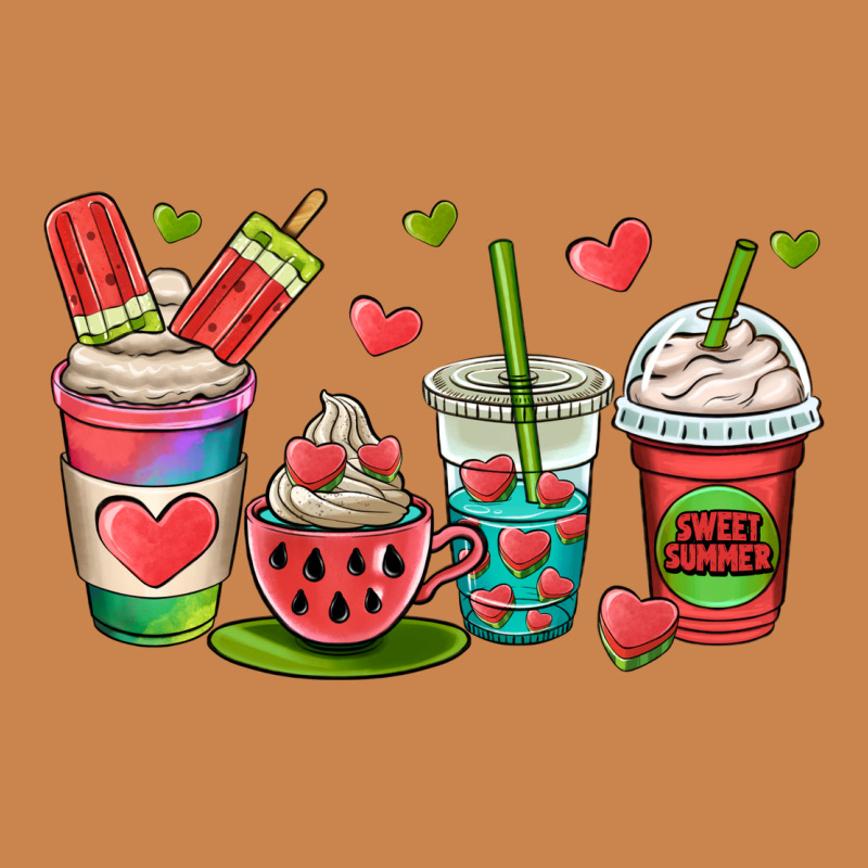 Watermelon Summer Coffee Cups Heavyweight Hoodie by OliviaCreatesArt | Teevron