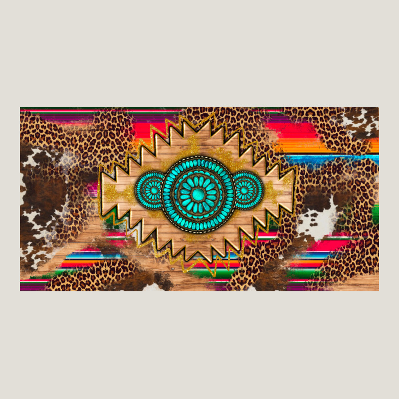 Western Gemstone And Leopard With Serape Licanse Plate Heavy Core Tee by Artiststas | Teevron