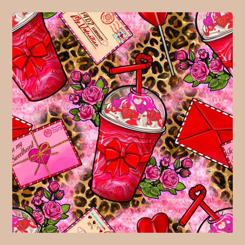 Valentines Day Coffee Cups And Love Letter With Xoxo And Leopard Seaml Urban Heavy Tee by BundleAndBundleShop | Teevron