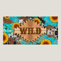 Western Wild And Sunflower Leopard Turquoise Cowhide Licanse Plate Heavy Core Tee | Teevron