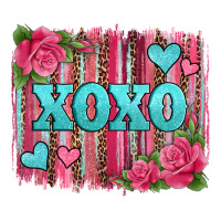 Xoxo Valentines Day Leopard Glitter Brushstroke Premium Tee | Teevron