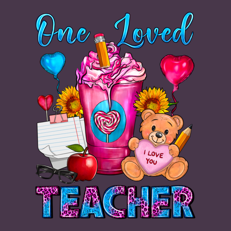One Loved Teacher Valentines Day Cold Drink Frappe Heavyweight Hoodie by FaDigitalArtStudio | Teevron