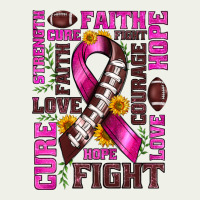 Breast Cancer American Football Ribbon Love Cure Fight Bbs Urban Heavy Tee | Teevron